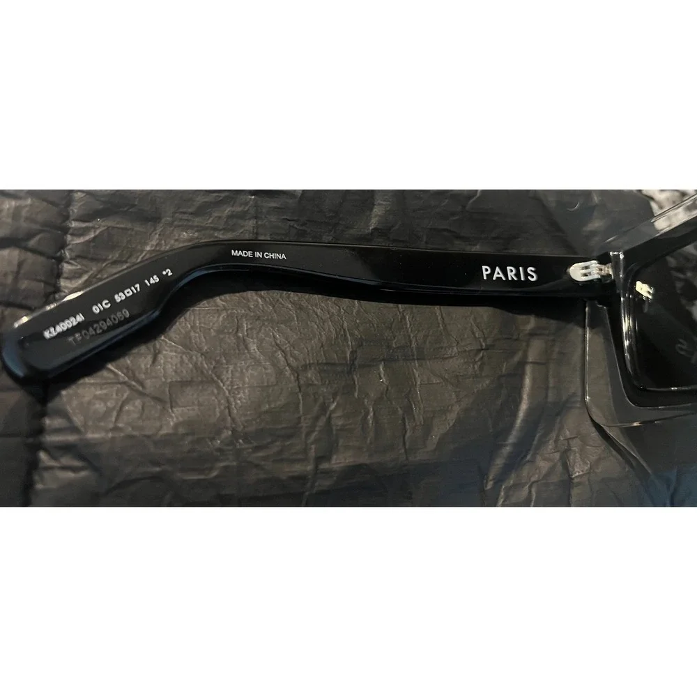 Kenzo Paris Rectangular Sunglasses Black Clear Silver Mirror KZ40024I 01C 53mm